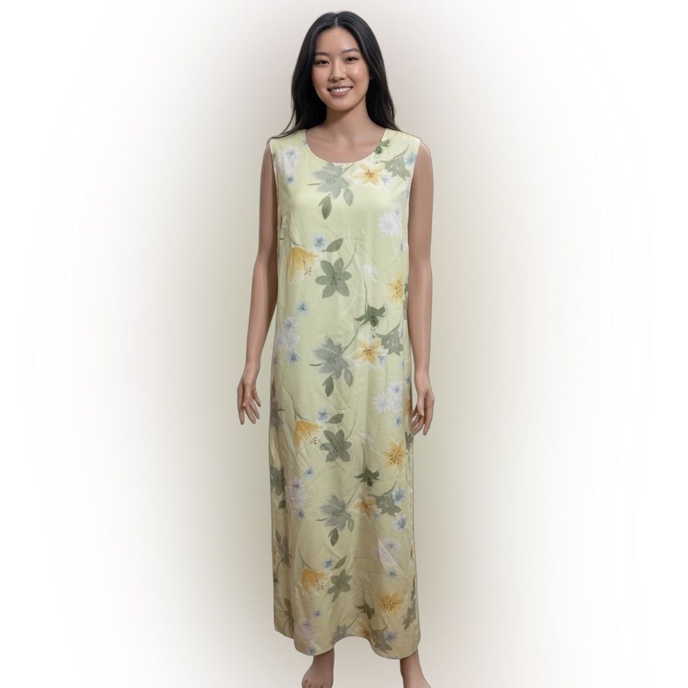 Vintage Silk Sleeveless Maxi Dress 12